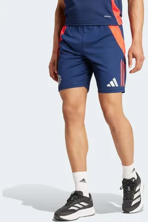 adidas Manchester united tiro 24 training shorts in night indigo / bright red