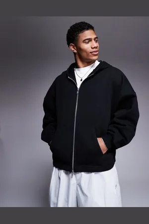 ASOS Premium heavyweight oversized zip through hoodie 400gsm with fixed hem in