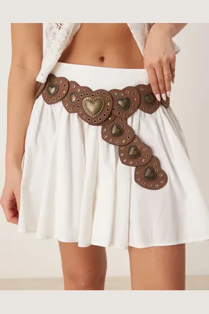 ASOS Faux suede studded heart disc detail waist and hip belt in