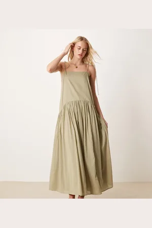 ASOS ASOS DESIGN Tall dropped waist maxi dress in putty