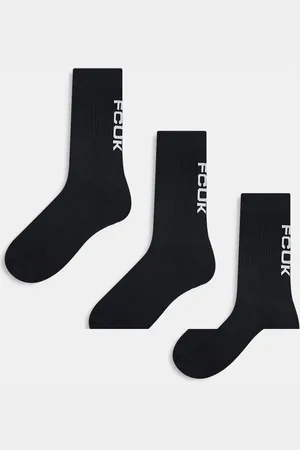 French Connection French Connection FCUK 3 pack logo crew socks in
