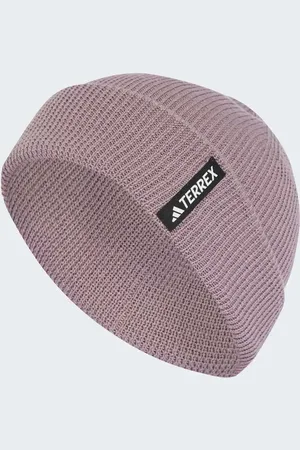 adidas Terrex cold.rdy merino beanie in preloved fig / black / white