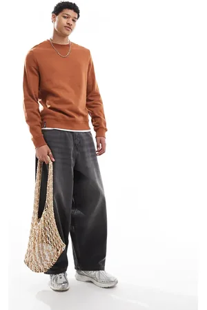 Threadbare Mock t-shirt crew neck sweatshirt in tangerine