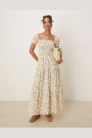 Glamorous Shirred maxi dress in fruit print