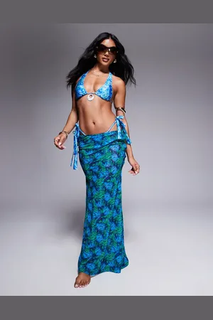 Candypants Polygeorgette abstract print maxi beach skirt in