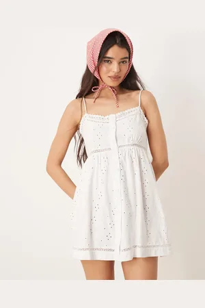ASOS Broderie cami button through mini dress in