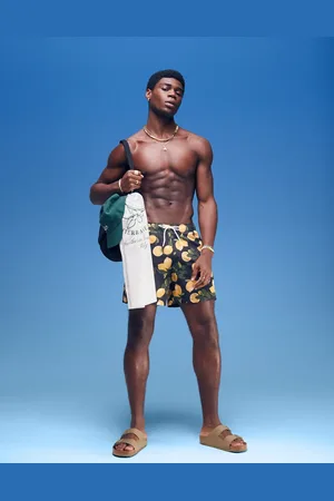 Hollister Y2K swim short in lemon print