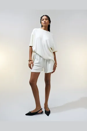 ASOS Textured knit short co-ord in cream