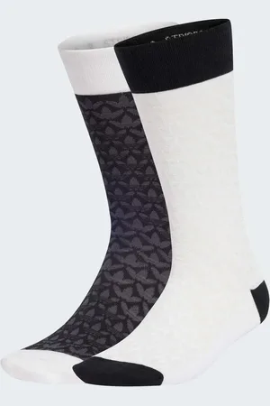 adidas Monogram crew socks 2 pairs in / white