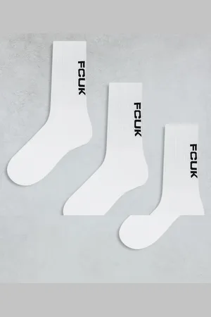 French Connection French Connection FCUK 3 pack logo crew socks in