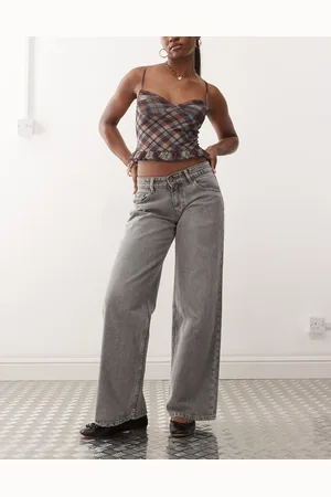 Motel Roomy wide leg low rise jeans in wash