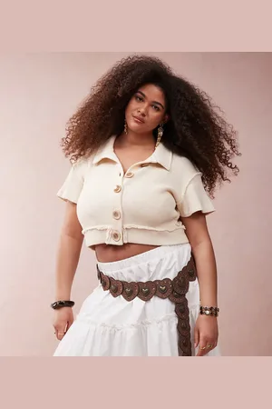 ASOS ASOS DESIGN CURVE faux suede studded heart disc detail waist and hip belt in