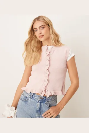 ASOS Knitted tank with frill edge in