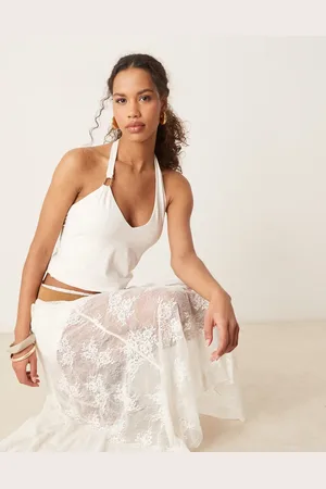 Abercrombie & Fitch Plunge halter neck top in