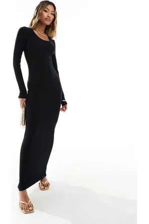 Missyempire Soft ribbed long sleeve maxi dress in