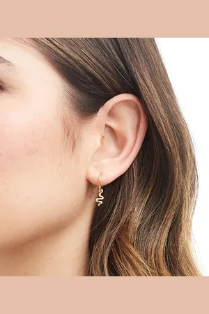 Kingsley Ryan Hoop earrings with snake charm in plated