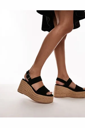 Topshop Jesse suede two part espadrille wedge in