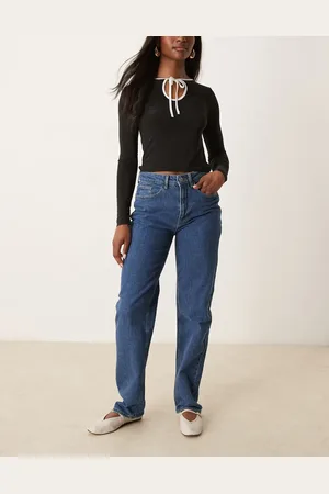 VILA Kelly high waist straight leg jeans in indigo
