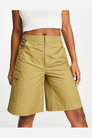Weekday Long line cargo shorts in khaki