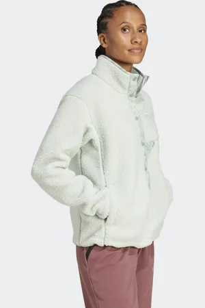 adidas Terrex xploric high pile fleece pullover sweatshirt in linen