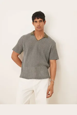 ASOS Boxy relaxed polo in crochet