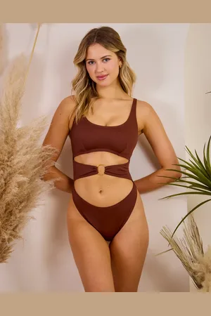 Wolf & Whistle X Maia Andrews cut out ring front swimsuit in