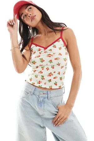 Daisy Street Printed cropped cami top in floral