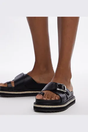 Topshop Wide Fit Jenny espadrille sandal with buckle detail in