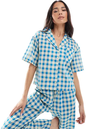 Daisy Street Floral check pyjama shirt