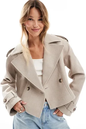ASOS Cropped formal trench coat in oatmeal