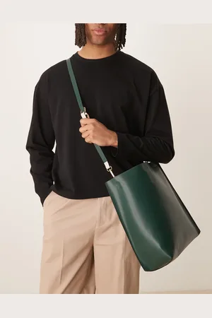 ASOS Faux leather tote bag with crossbody strap in