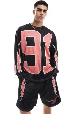 Criminal Damage 91 mesh top in caviar/coral