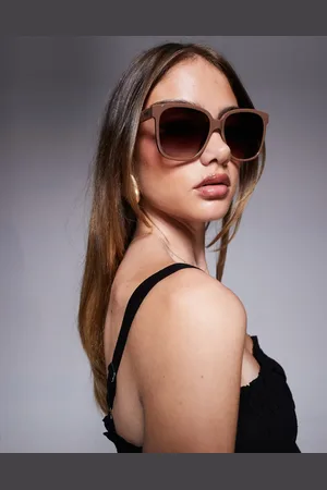 Quay Australia Quay wide awake oversized square sunglasses in coffee