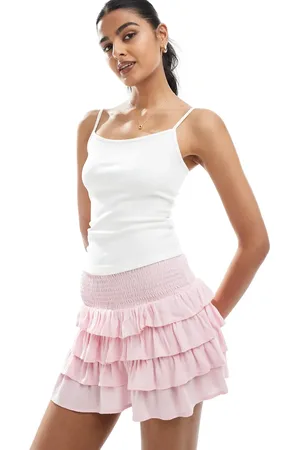 Bershka Tiered mini skirt in