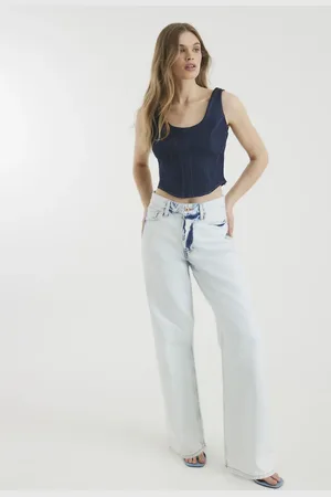 River Island Bleached relaxed straight leg jeans in ecru