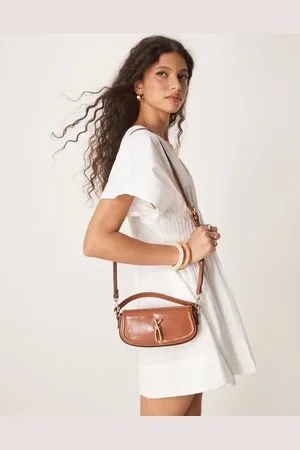 ASOS Knot hardware detail grab top bag with detachable crossbody strap in tan