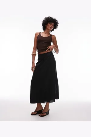 ARKET Linen wrap beach midi skirt in