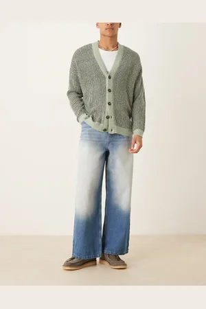 ASOS Super baggy with extreme side blasting in mid wash