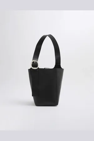River Island Premium large leather bucket bag in