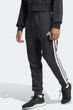 adidas Essential 3-stripes french terry pants in / white