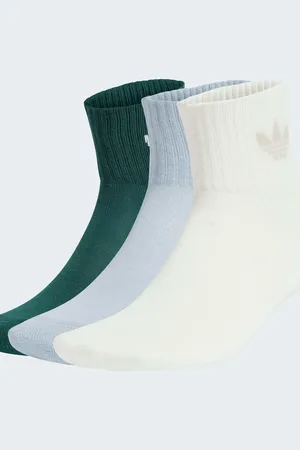 adidas Mid crew socks 3 pairs in off / collegiate green /