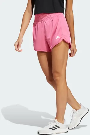 adidas Pacer essentials knit high-rise shorts in fusion / white