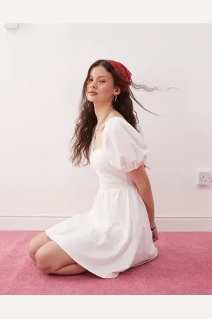 Miss Selfridge Milkmaid puff sleeve mini dress in
