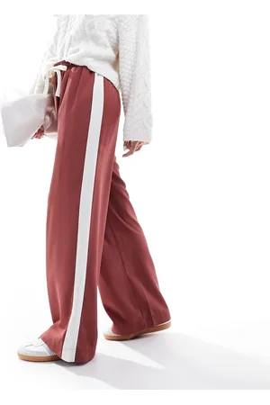 ASOS Pull on trousers with contrast panel in terracotta