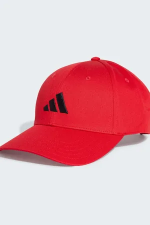 adidas New logo baseball cap in pure ruby / black