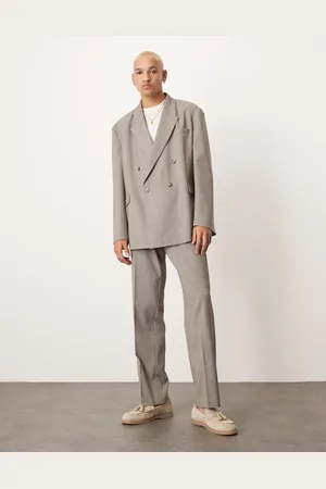 ASOS Double breasted slouchy oversized suit jacket in melange texture