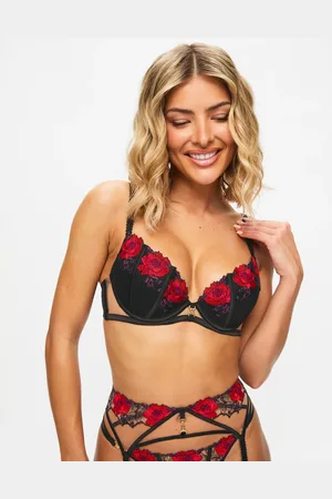 Ann Summers Caged rose padded plunge bra in /red