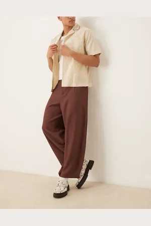 ASOS Extreme tapered smart trousers in brown