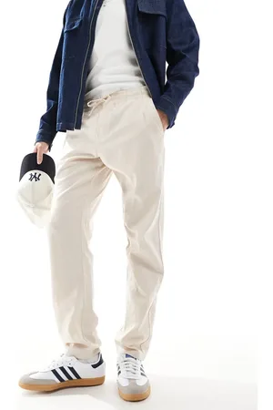 JJ Drawstring linen mix trouser in beige