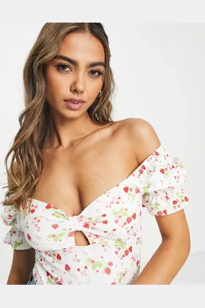 Miss Selfridge Knot bardot bodysuit in